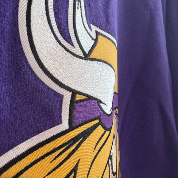 Fanatics Vikings Pro Line Purple Crewneck Stitched Patch - Picture 2 of 4